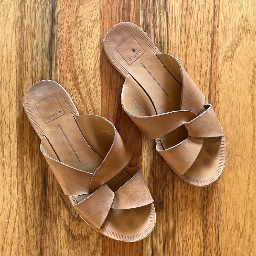 DOLCE VITA Derby Tan Leather Sandals 8